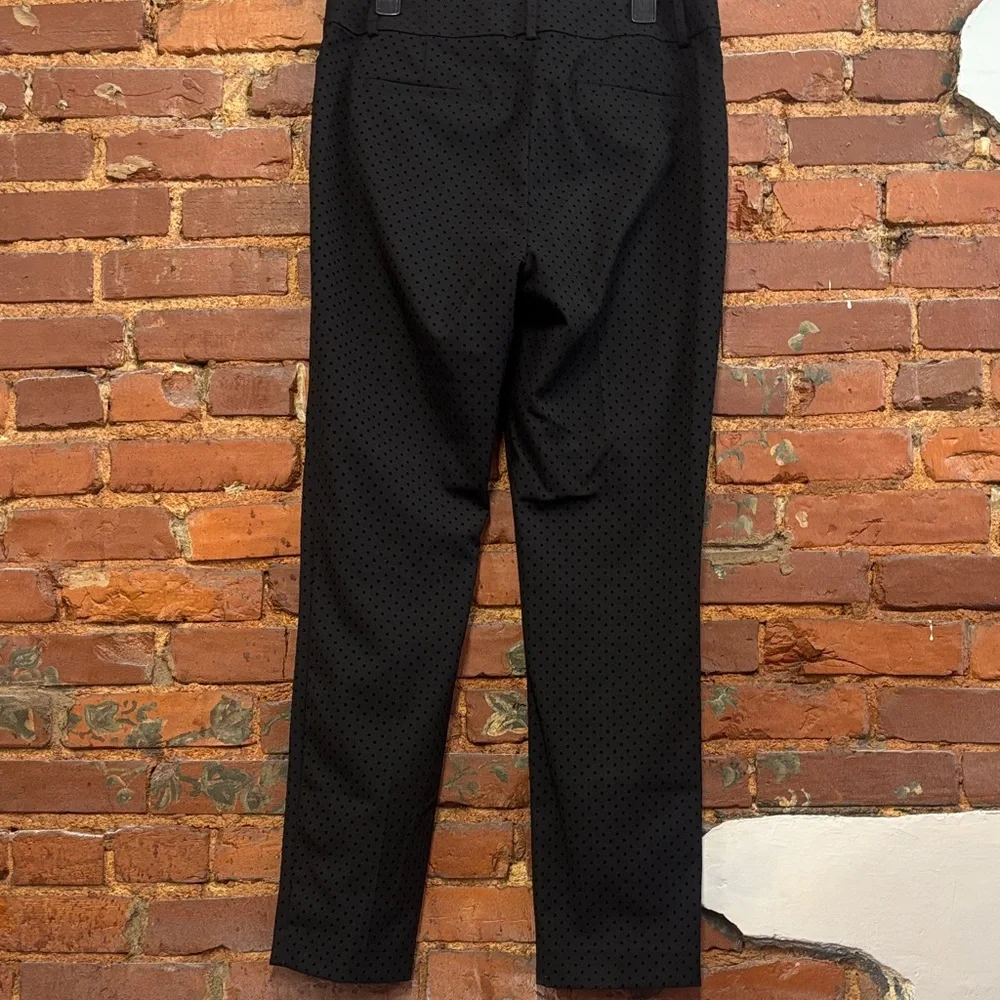 Loft Black Polka Dot Classic Black Ankle Pants Size 10‎